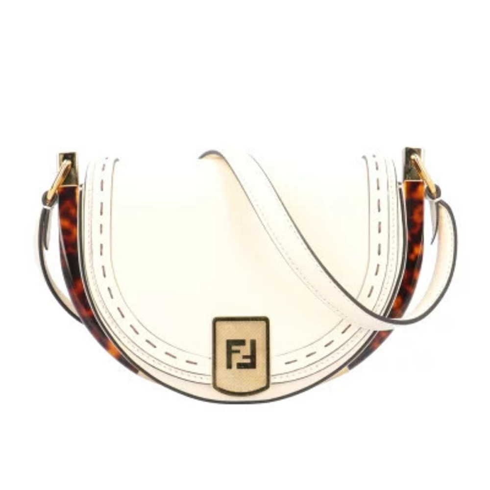Fendi Moonlight Shoulder Bag Leather White
